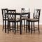 Baxton Studio Reneau Sand Upholstered Espresso Finished 5-Piece Wood Pub Set 157-9595-9776 - alternate 5